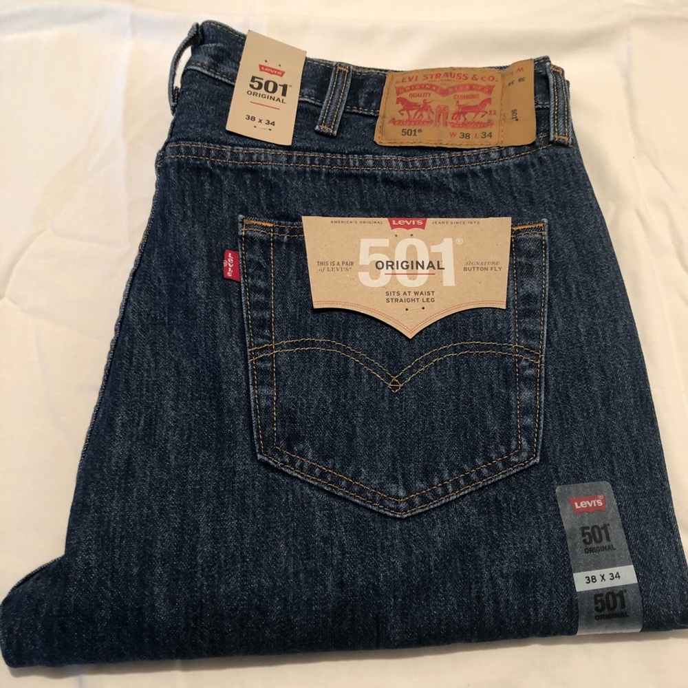 Levi's 501 Original Blue Button Fly Jeans NWT